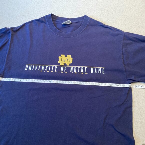 Notre Dame Navy Long Sleeve T Shirt Size M Unisex - Picture 10 of 11
